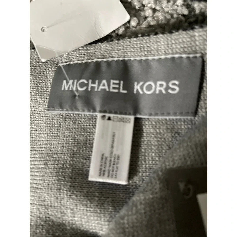 Michael Kors Men's MK‎ Logo Jacquard Muffler Scarf Diagonal Stripe Black Grey